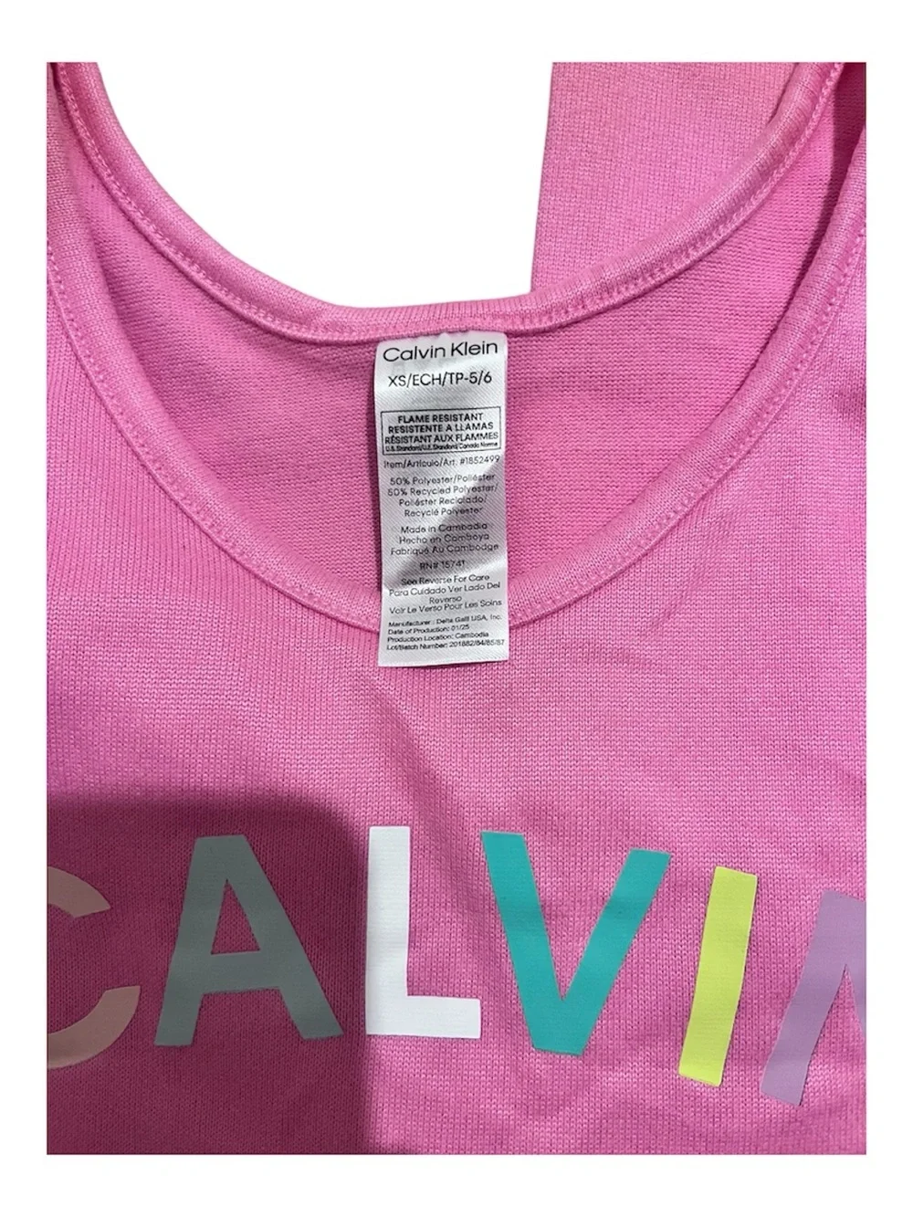 Calvin Klein Pink 2-Piece Outfit Set Girls Size 5/6 New